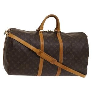 LOUIS VUITTON Monogram Keepall Bandouliere 55 Boston Bag M41414